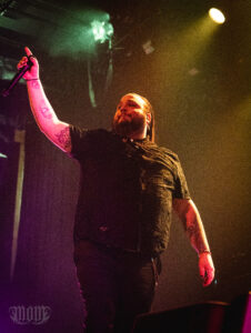 Archers lead vocalist Nathanael Pulley, Grey Eagle Resort & Casino, Calgary, March 2026