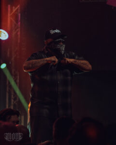 Lead Singer, El Sangrón, for Brujeria on stage at The Arrowhead in Calgary on April 27, 2026