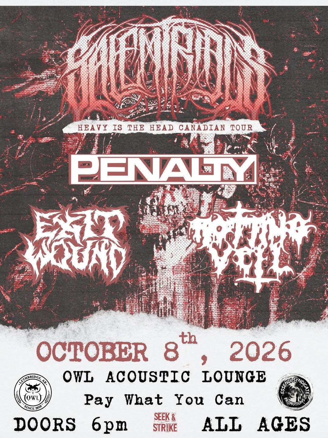 Heavy Is the Head Canadian Tour - October 8 in Lethbridge, Alberta